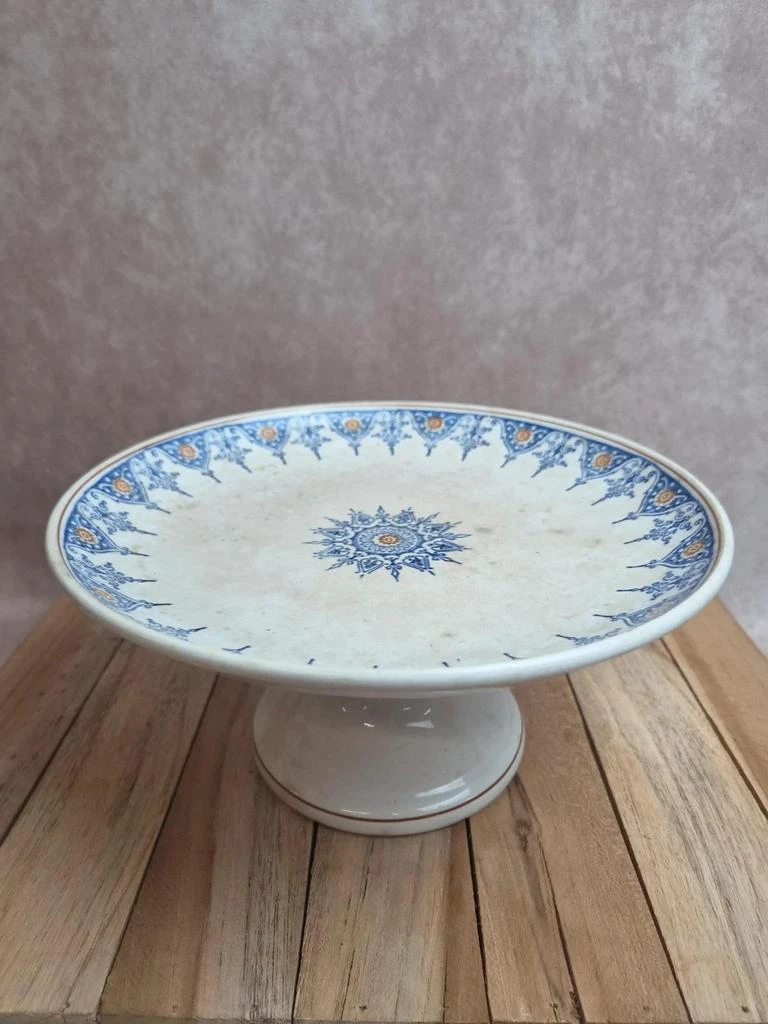 Compotier terre de fer Saint-amand modèle 6014 – décor oriental bleu et doré